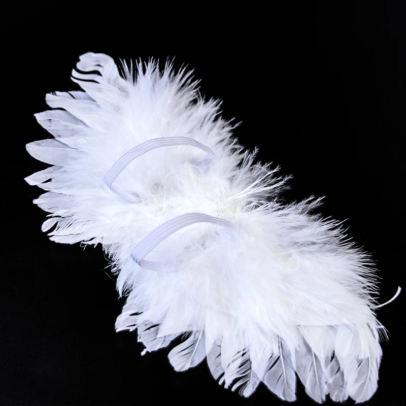 

Mini Cute Angel Wing Carnival Party Children's Costume Decoration Wings Real Goose Marabou Black Wings 20*10cm