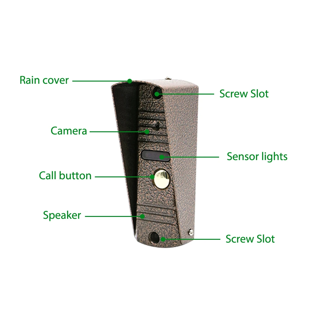 

DragonsView Intercom for Home Wired Visual Video Door Phone 7'' LCD Monitor with 800TVL IR Night Doorbell Camera Call Panel