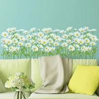 daisy wall sticker grass baseboard stickers flower weed mural decals for kids room baby bedroom kitchen home decoration