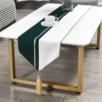 modern green white table runner tea table tv cabinet tablecloth table decoration for home party wedding christmas decorations