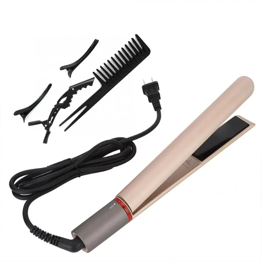 New Style Electric Ceramic Plate Hair Straightener Comb Clip Hairdressing Tool Set (US Plug 100-240V) | Красота и здоровье