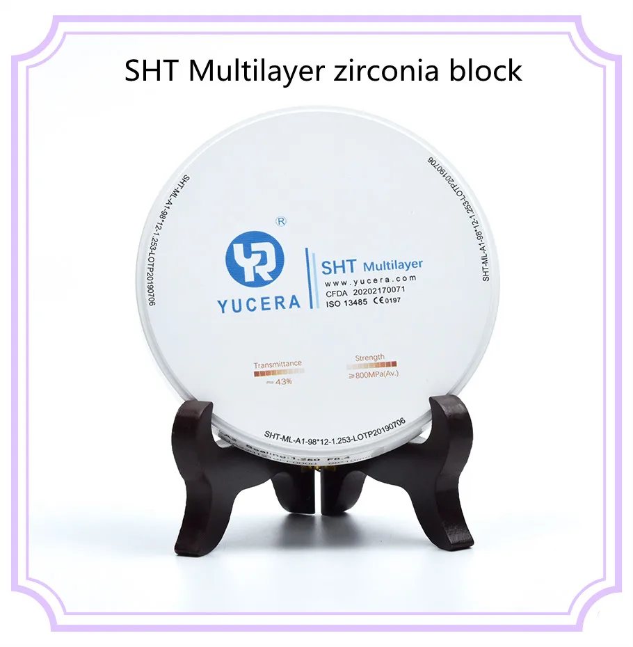 Yucera Zirconia Milling Machine Multilayer Block For Dental Implants Dental CADCAM Solution With B2 B3 C2 Zirconia Disc For Gem
