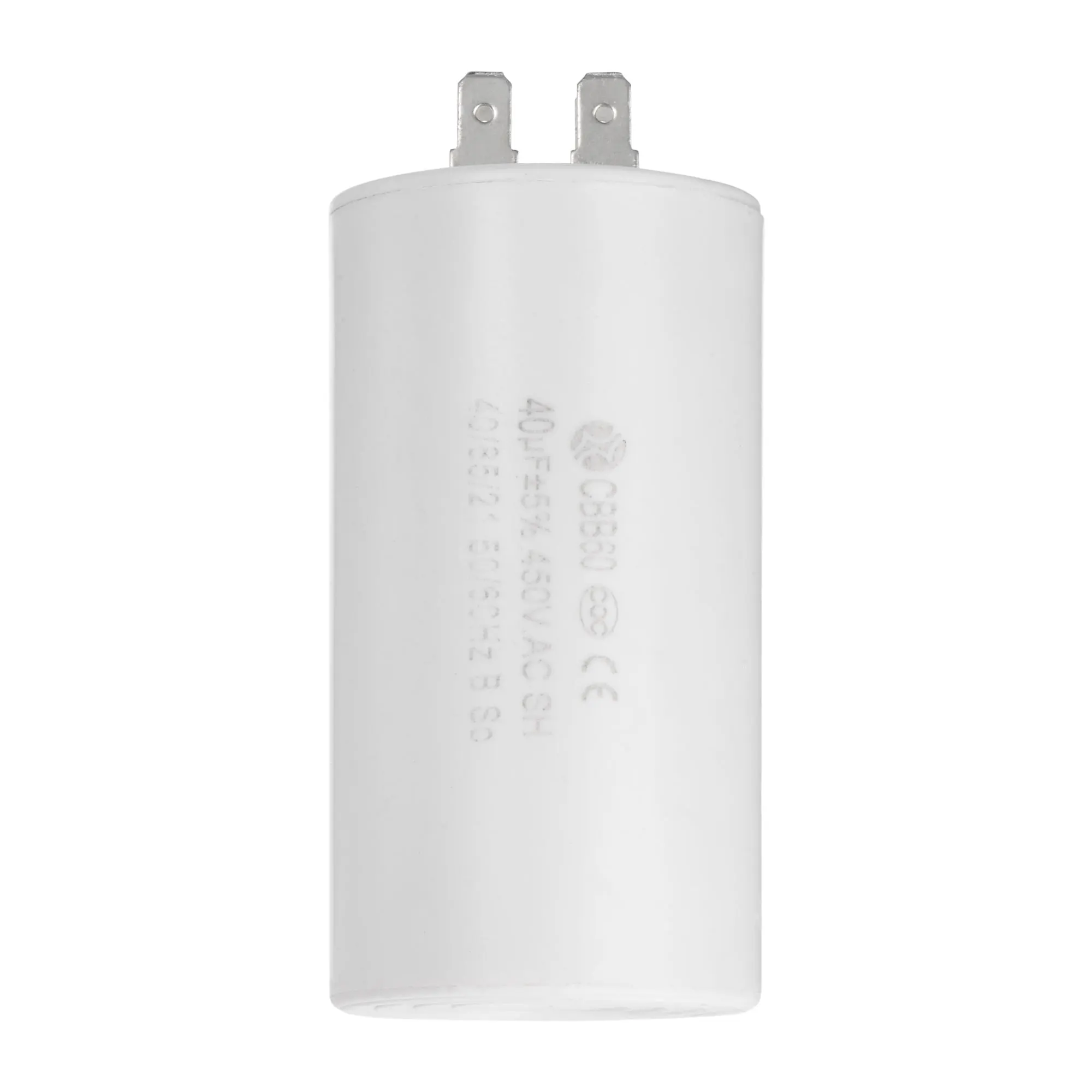 uxcell CBB60 Run Capacitor 40uF 450V AC Double Insert 50/60Hz Cylinder 94x49mm White for Air Compressor Water Pump Motor