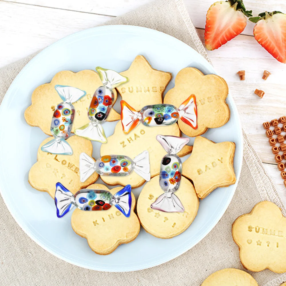 

6pcs Chic Japanese Style Lifelike Candy Crafts Ornament Desktop Glass Adornment