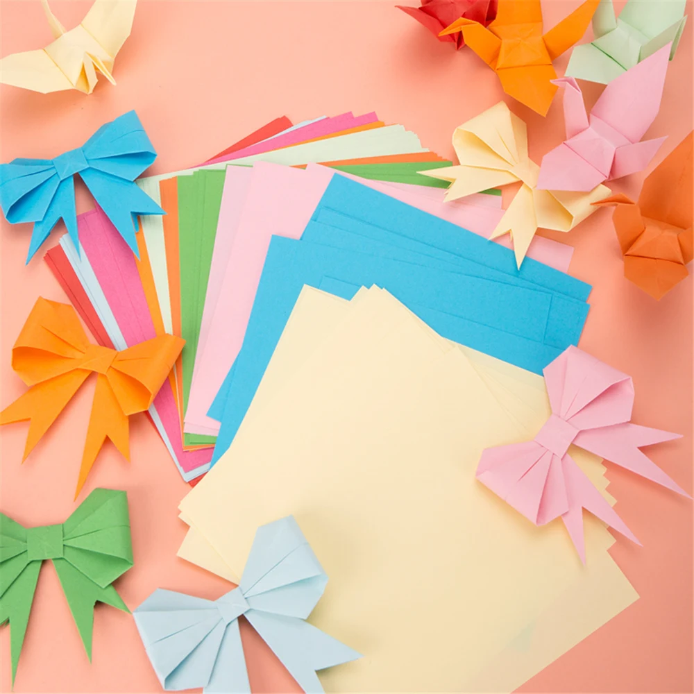 

Square Origami Double Sided Colored Folding Paper Arts For DIY Handmade Craft 100 Sheets