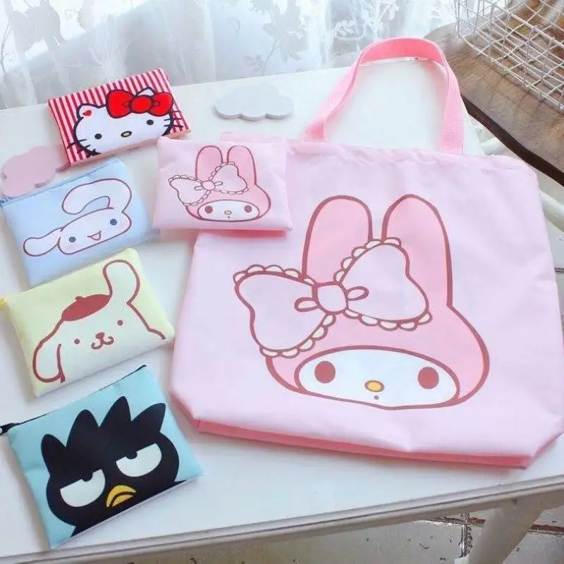 

Cute Cartoon Folding Shopping Bag Lightweight Portable Eco Bag Handbag Large Capacity