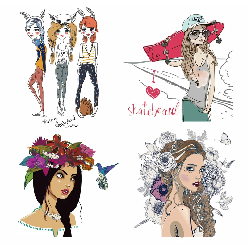 Модные виниловые термонаклейки ZOTOONE для девочек|Заплатки| |