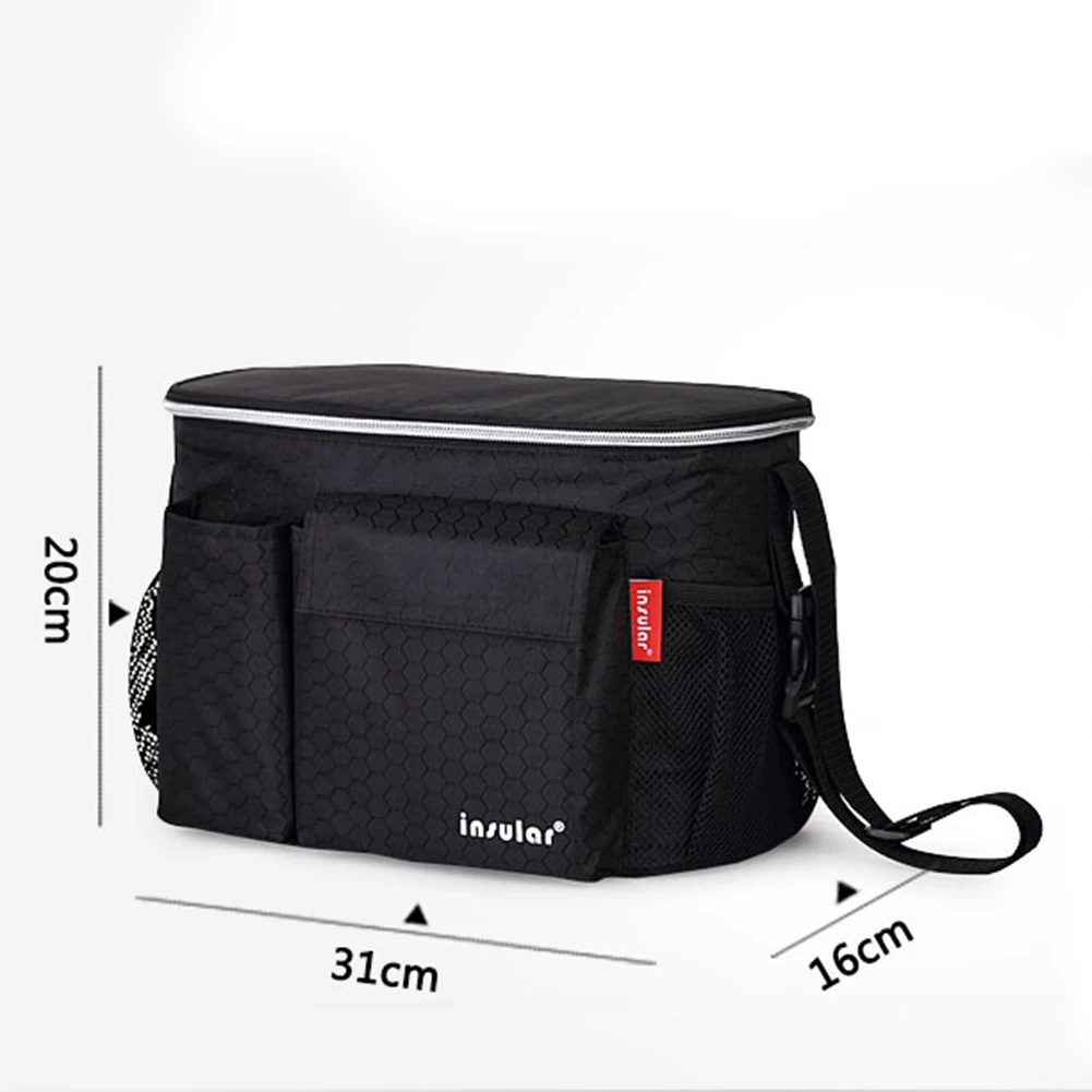 

Waterproof Insulation Function Diaper Bag Solid Color Multifunctional One-Shoulder Mummy Bag Baby Stroller Accessory Bag