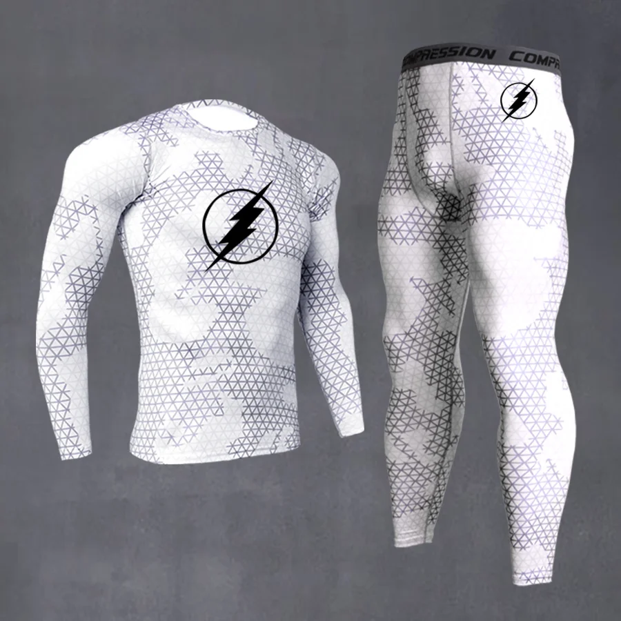 

Комплект термобелья мужской с длинным рукавом, компрессионное быстросохнущее термобелье, костюм для упражнений, Осень-зима