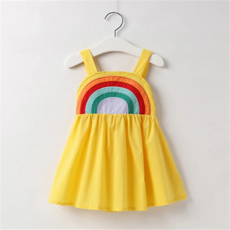 Baby Girls Dresses summer Babys Dress Toddler Summer Princess Kids Party Suspender Rainbow Print | Детская одежда и обувь