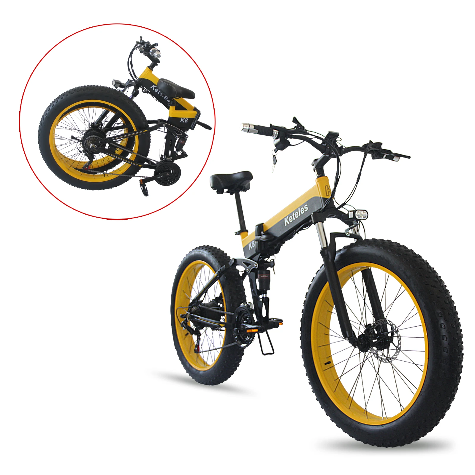 

26 inch Fat Tire 800W Motor 15AH Battery E-Bike Tire Electric Bike Electric Bicycle Free Shipping