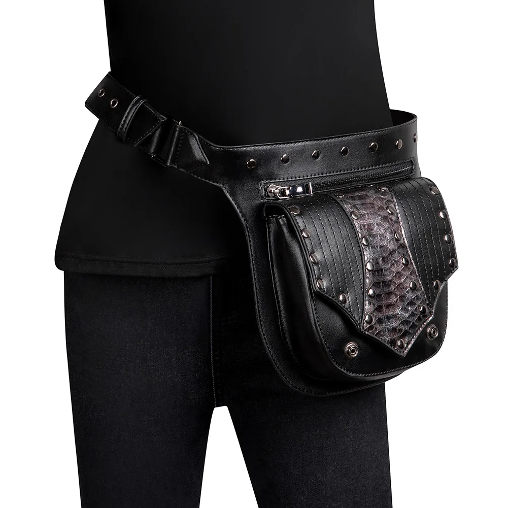 

Women Men Steam Punk Crossbody Outdoor Retro Waist Bags Adults Medieval Cosplay Role Playing Accessories Motorcycle Bag