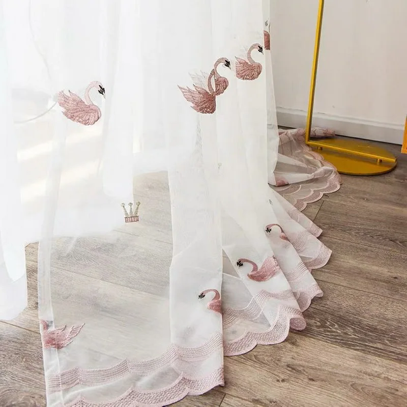С короной 1 шт. шторы с принтом &quotлебеди&quot фатиновой юбкой для маленькой девочки