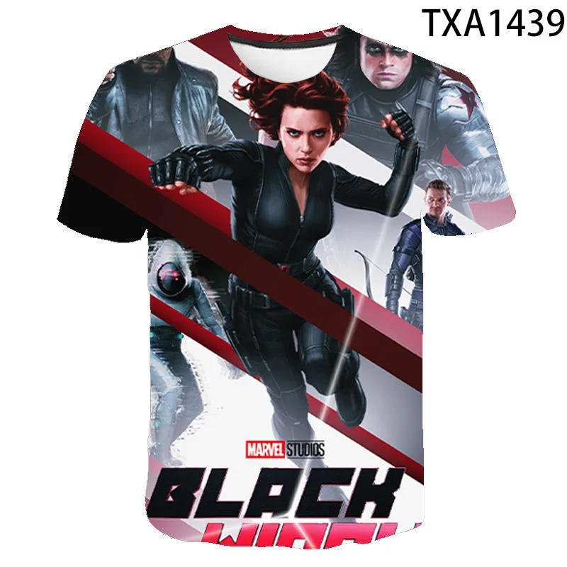 

Camiseta con estampado 3D de viuda negra para hombre y mujer, a la moda ropa de calle, Tops geniales para ninos y ninas,