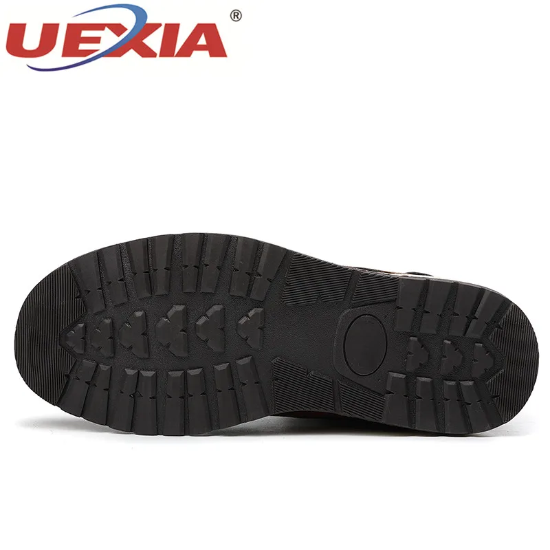 UEXIA Мужская зимняя обувь высокое качество зимние кожаные ботинки ручная работа