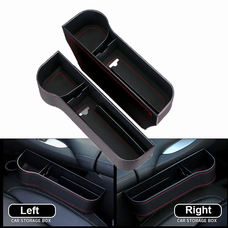 

Кожаный Автомобильный держатель для чашки, органайзер для сиденья, многофункциональный автомобильный ящик для хранения с зазором на сиден...