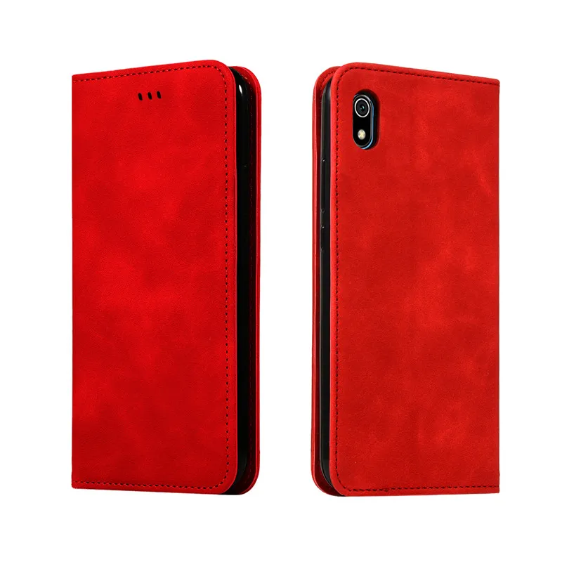 Роскошный кожаный бумажник для Xiaomi Redmi Note 6 7 7A 7S Y3 9 Explorer 9SE 9T K20 Pro, высококачественный чехол - Цвет: Red