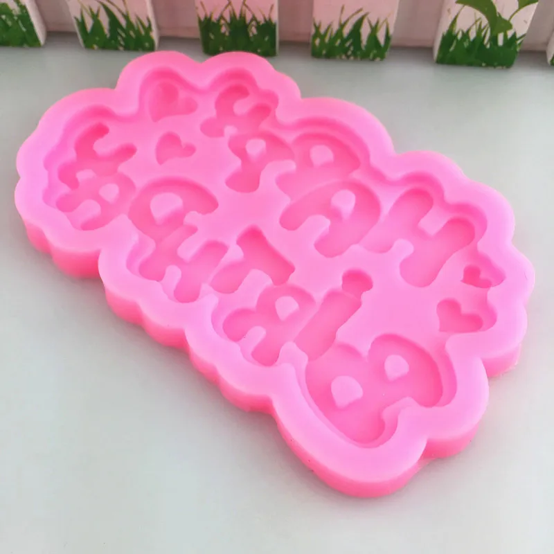 Сделай Сам в форме дня рождения Сахар ремесло силиконовые формы письмо Gumpaste