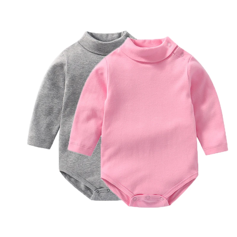 2Pieces/lot Newborn Baby Boy Bodysuits Winter Bodysuit for Toddlers Solid Long Sleeve Cotton Jumpsuit Twin Baby Girl Clothes
