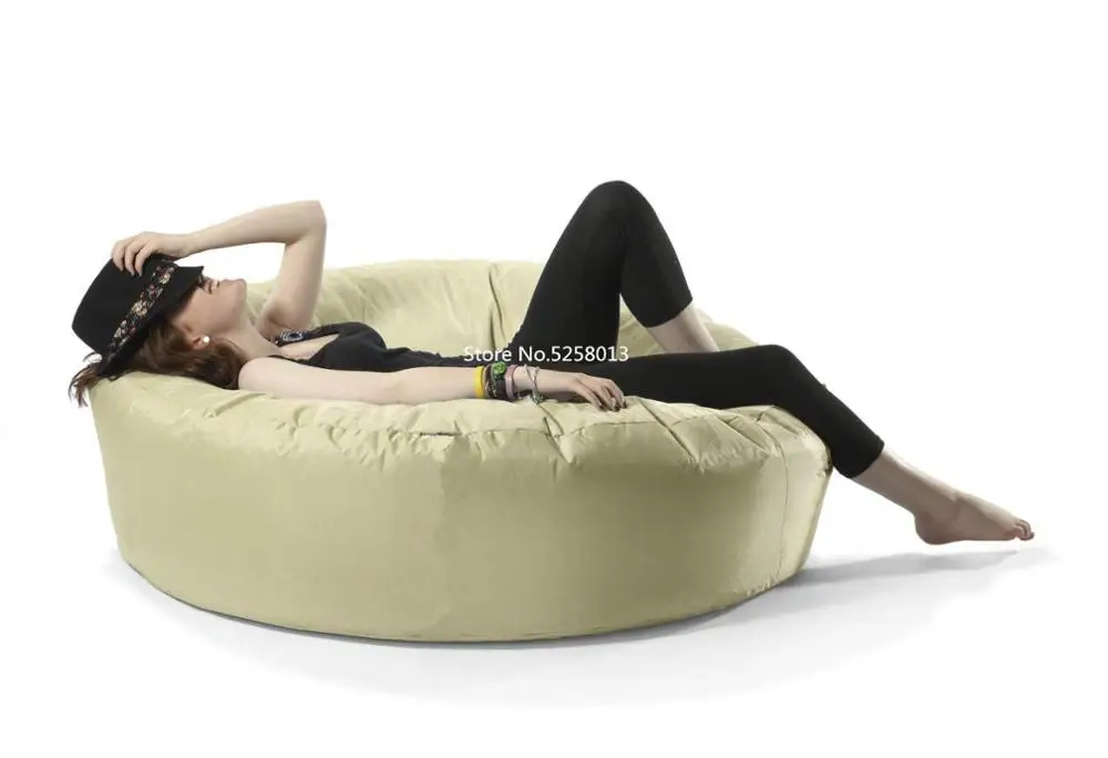 Оранжевая круглая подушка в форме бобового мешка шезлонг для гостиной комфорт и