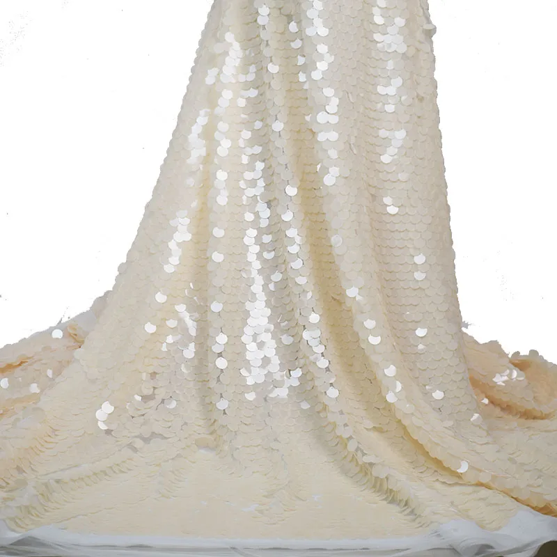 18 мм большая блестящая ткань бежевое дизайнерское шитье свадебное платье