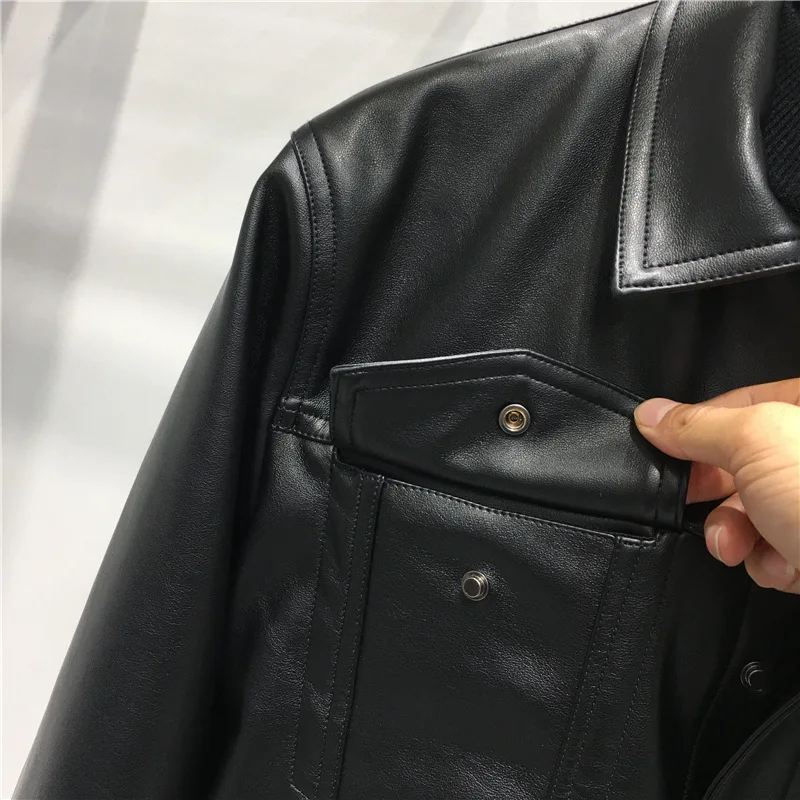 

goods Are 2020 winter menswear add wool PU leather jackets tooling leather coat wet BTBDA4804 locomotive model