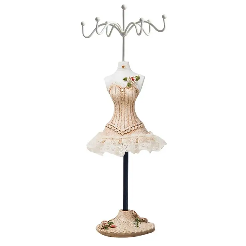 Fashion Jewelry Display Rack Rotatable Elegant Jewelry Stand Mannequin Jewelry Holder Necklace Bracelet Anklet Display Storage
