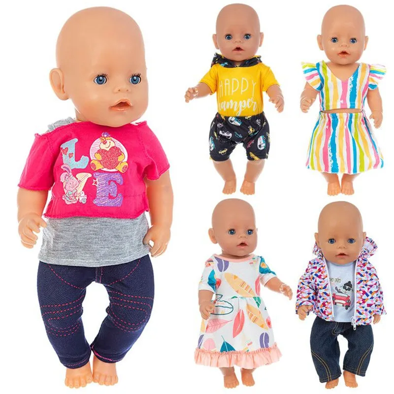 

2021 New Hot Sale Fit 18 inch Baby New Born Doll Clothes Accessories Line Clothes For Baby Birthday Gift
