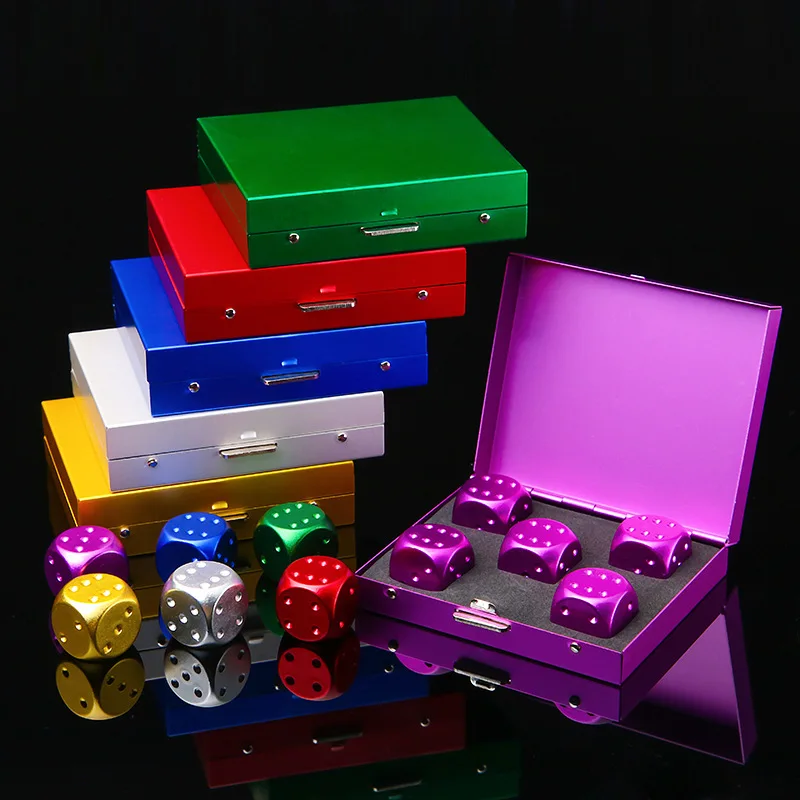 Набор Алюминий 16 мм многоцветные креативные игральные кости Портативный