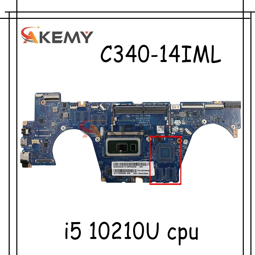 

Материнская плата для ноутбука Lenovo C340-14IML с процессором i5 10210U, протестирована на 100%, рабочая FRU 5B20W69213 5B20W69203