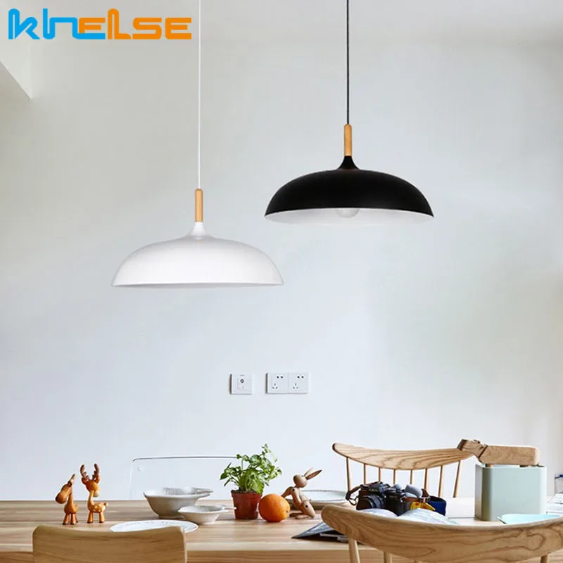 Современный Лофт минималистичный подвесной светильник деревянный и алюминиевый