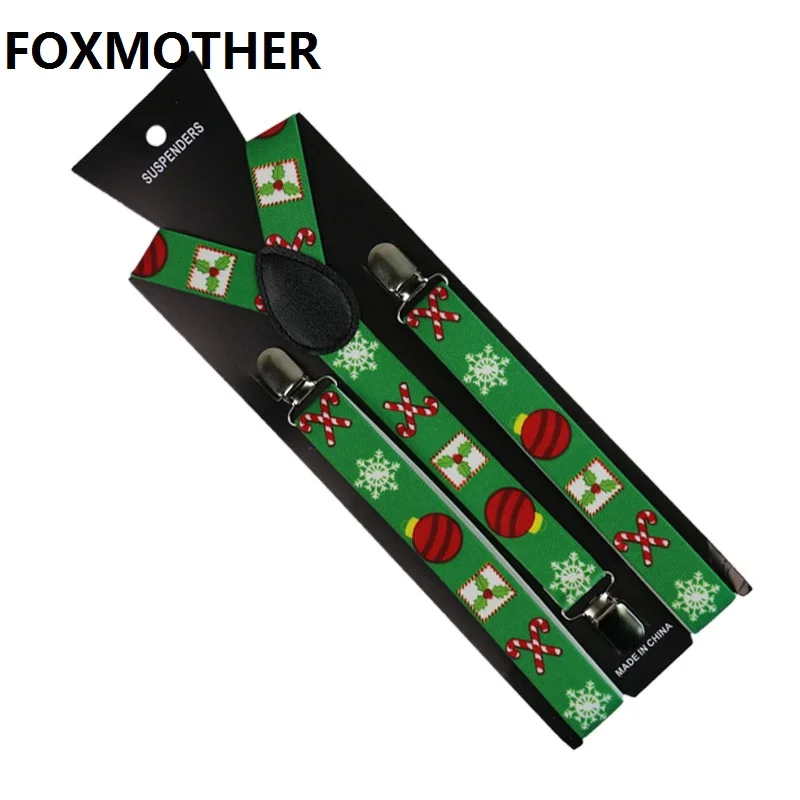 FOXMOTHER 2 5 см в ширину Рождество подтяжки Подвеска для взрослых ремень с рисунком