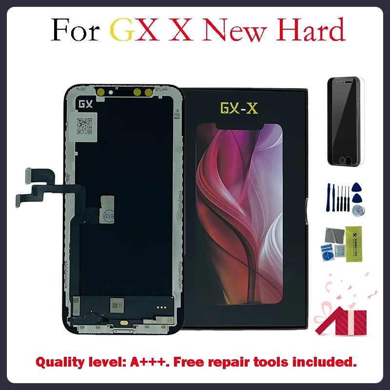 

100% GX новый жесткий OLED для iPhone X ЖК-экран AMOLED дигитайзер в сборе Замена GX Новый Жесткий для iPhone X дисплей OLED
