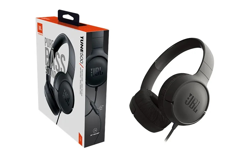JBL T500 проводной чистый бас наушники спортивные игры тренажерный зал гарнитура складная 1-кнопочный пульт светильник с микрофоном для iPhone