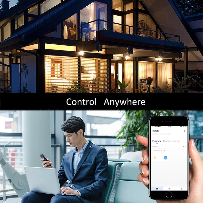 

Dimmable 15W E26 E27 WiFi Smart Light Bulb LED Lamp App Operate Alexa Google Assistant Control Wake up Smart Lamp Night Light