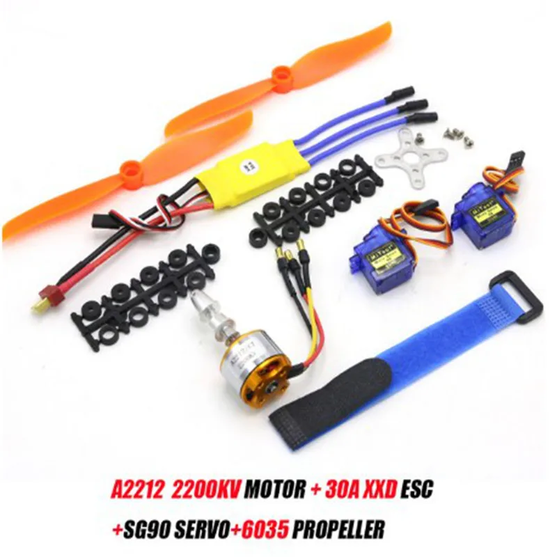 A2212 2212 1000KV/1400KV/2200KV Бесщеточный мотор 30/40A BLheli ESC SG90 9G Сервопривод для RC самолета, вертолета, квадрокоптера, мультиротора.