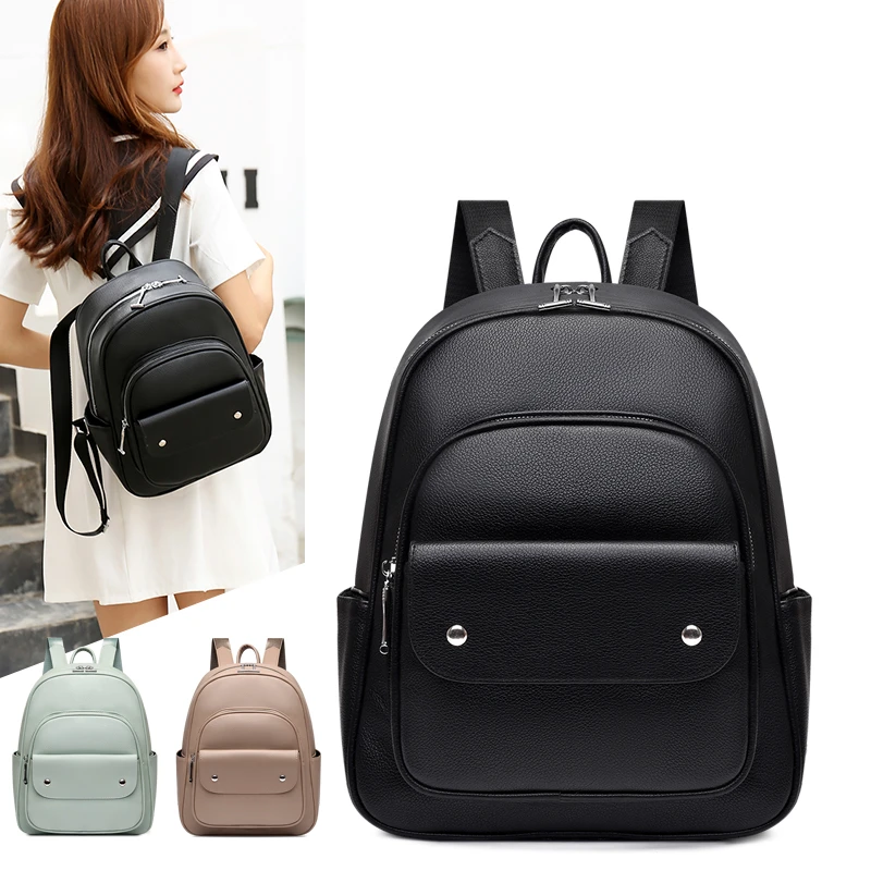 High Quality Youth Leather Backpacks For Teenage Girls Femal