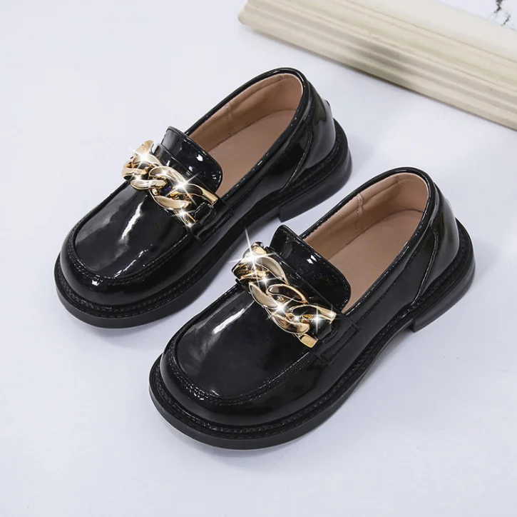 

2021 Autumn Girls Leather Shoes Kids Fashion British Style Elegant Waterproof Platform Childen's Casual Princess Shoes