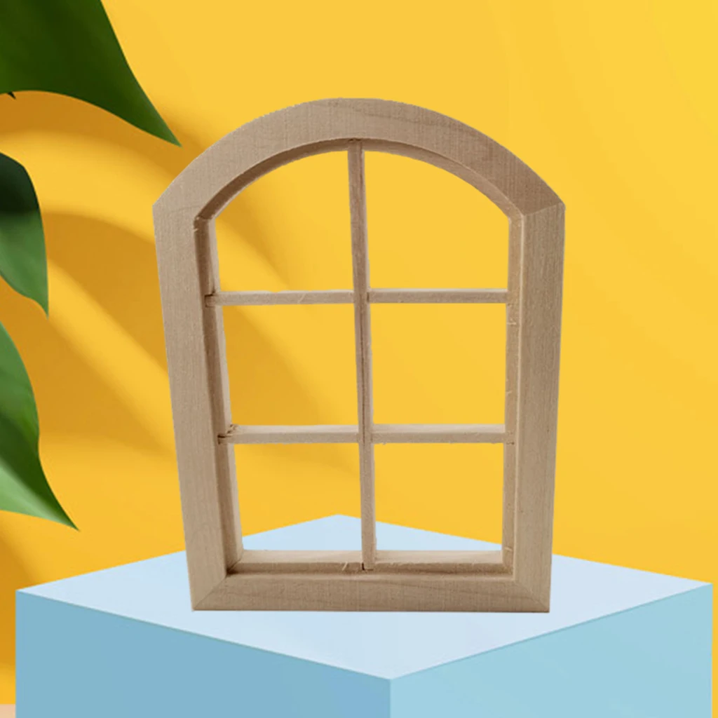 Doll House Windows Model Unpainted Mini Furniture Decoration DIY | Игрушки и хобби