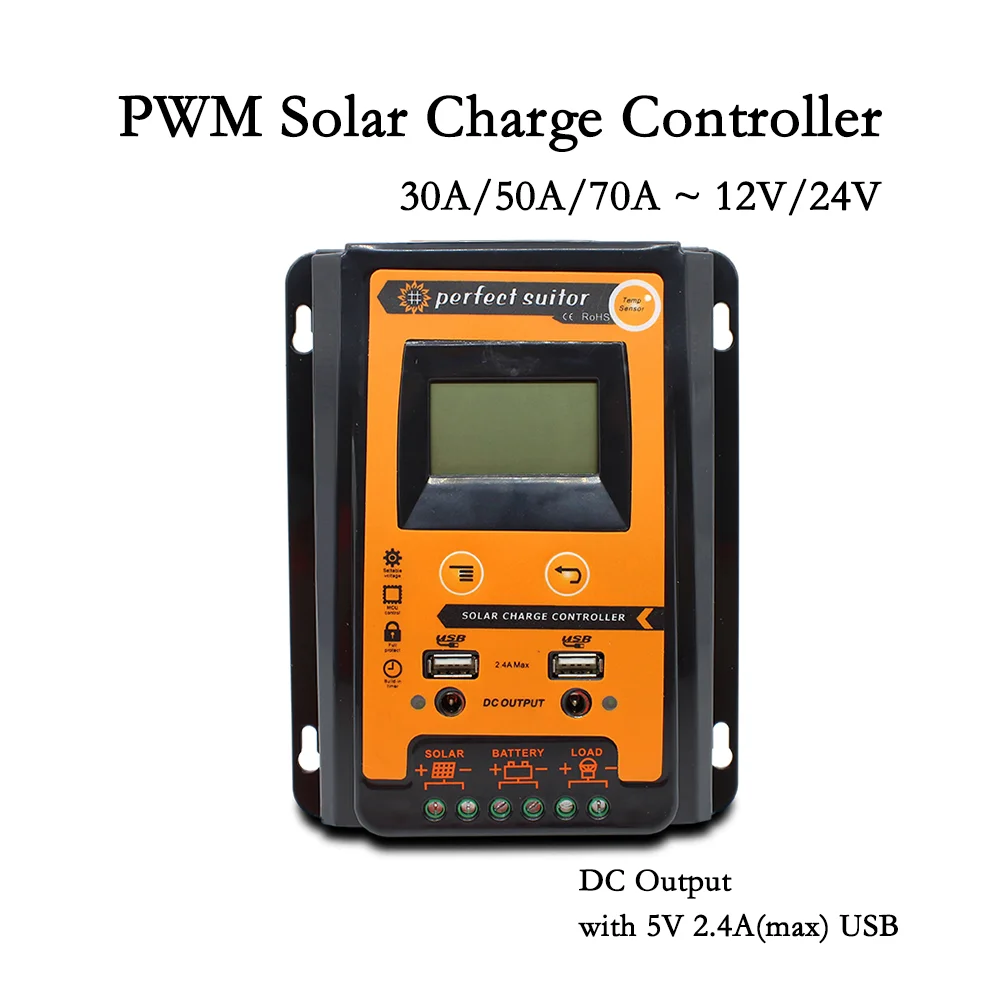 

PWM Solar Charge Controller 30A 50A 70A 12V 24V