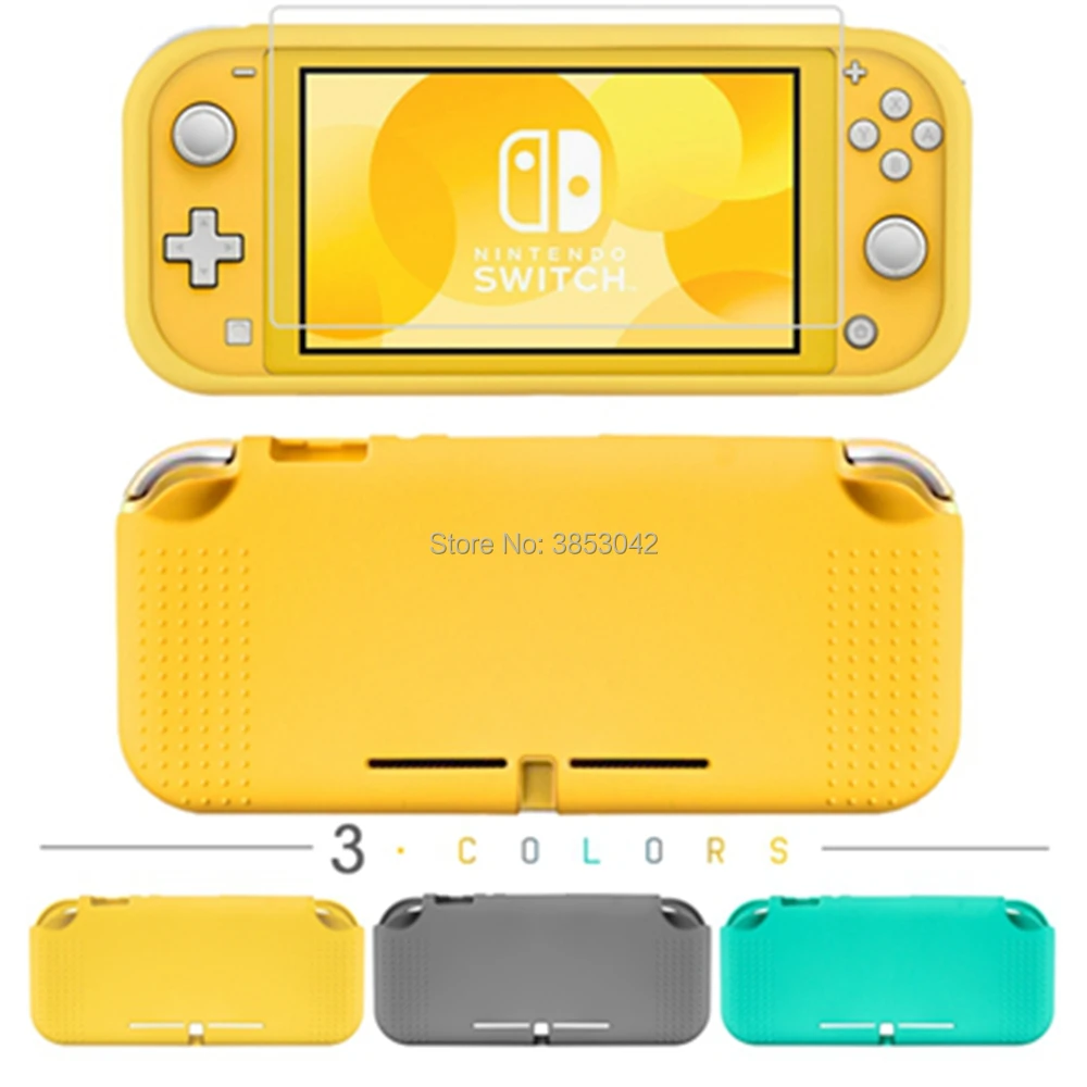 Силиконовый чехол для Nod Switch Lite, мини-чехол с переключателем, свободное закаленное стекло, Защитная пленка для экрана