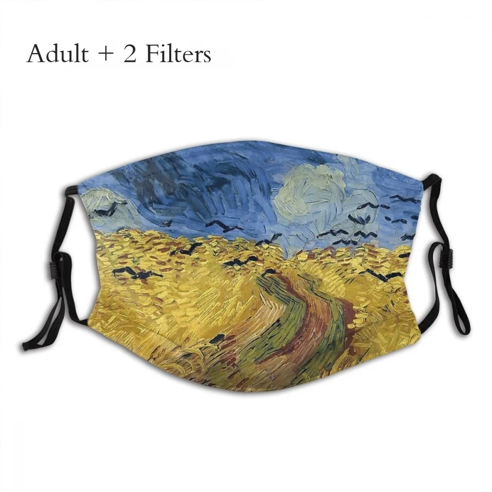 

Винсент Ван Гог постимпрессионистский художник маска для лица печать пшеничное поле с воронами многоразовые Mascherina с фильтрами