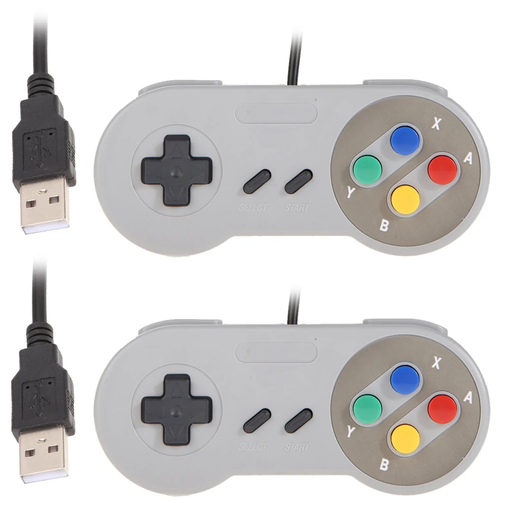 2 шт. USB Игровые колодки классический Famicom контроллер для супер Nintendo SNES PC MAC PSP