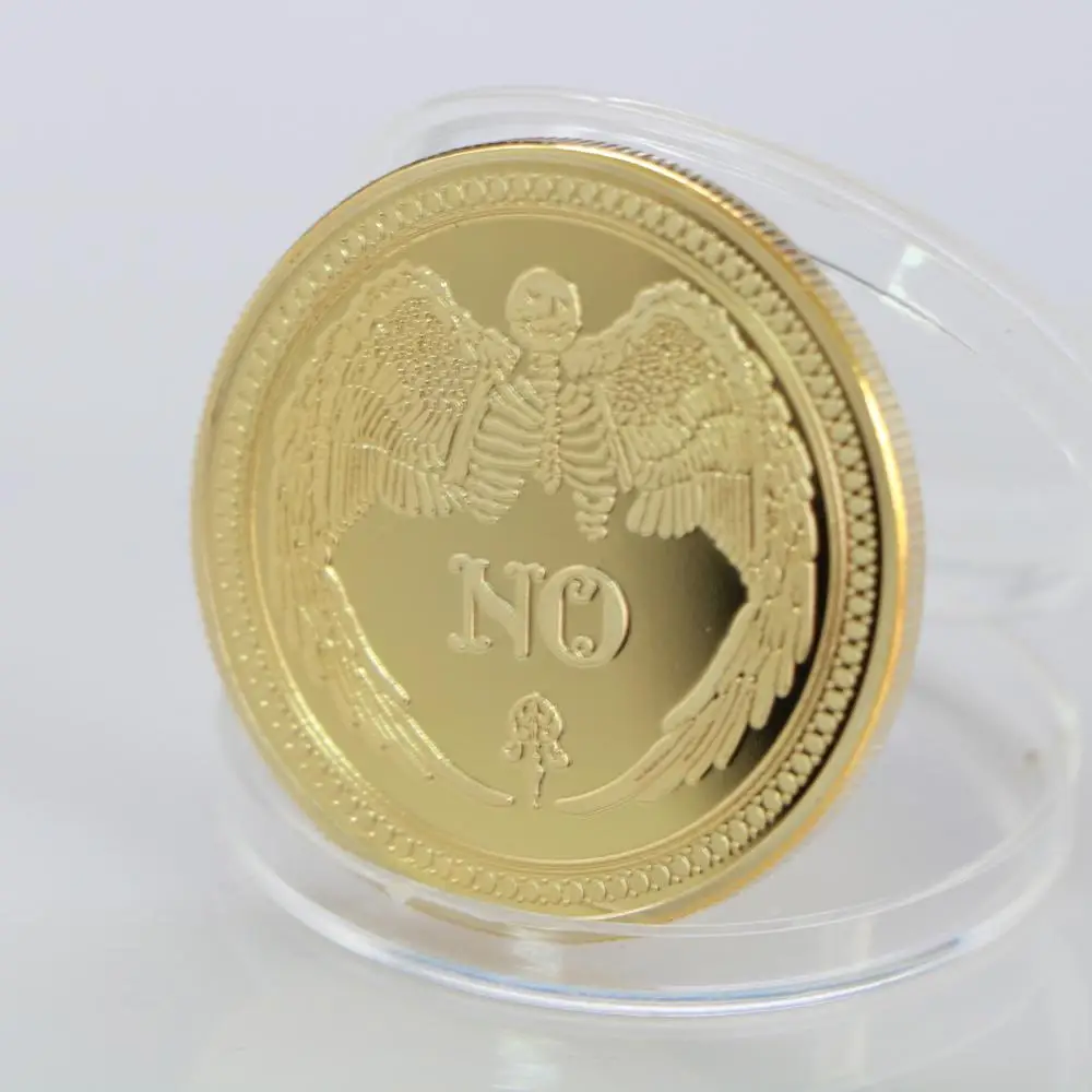 Да или нет череп позолоченный памятный сувенир вызов Коллекционная Коллекция