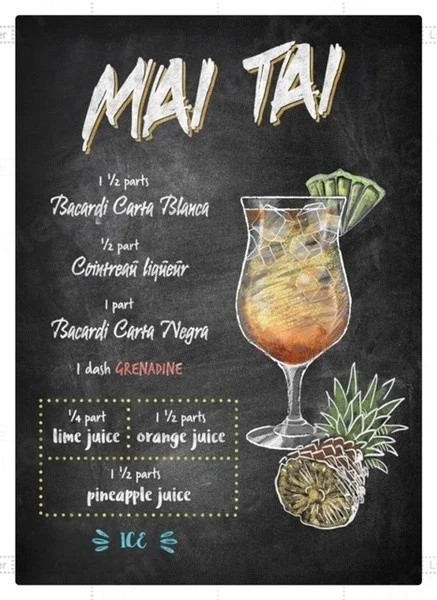 

Металлический оловянный плакат, настенный плакат Maitai Martini, металлический плакат, виски, старомодный, москитный Мул, винтажные жестяные знак...