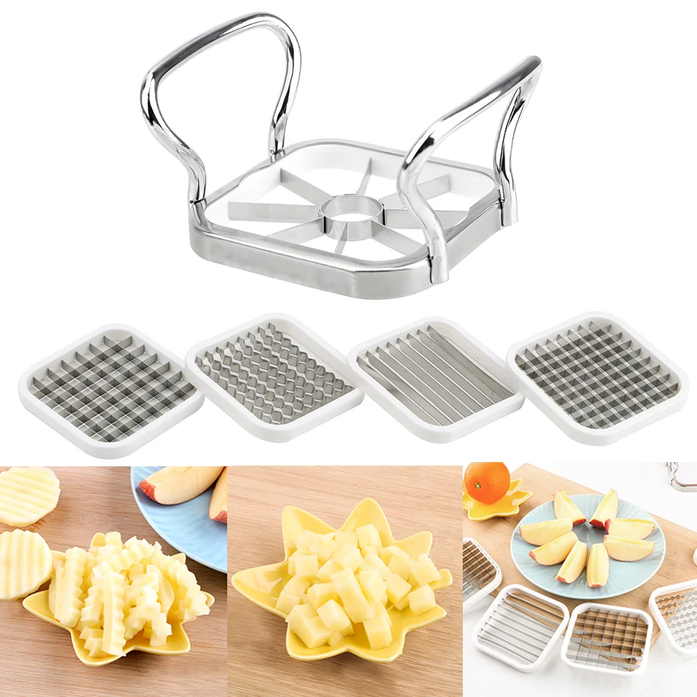 

Kitchen Utensils Tools for Apple Pear Potato Chips 5pcs/set Stainless Steel Multi-Functional Vegetable & Fruits Cutter Slicer