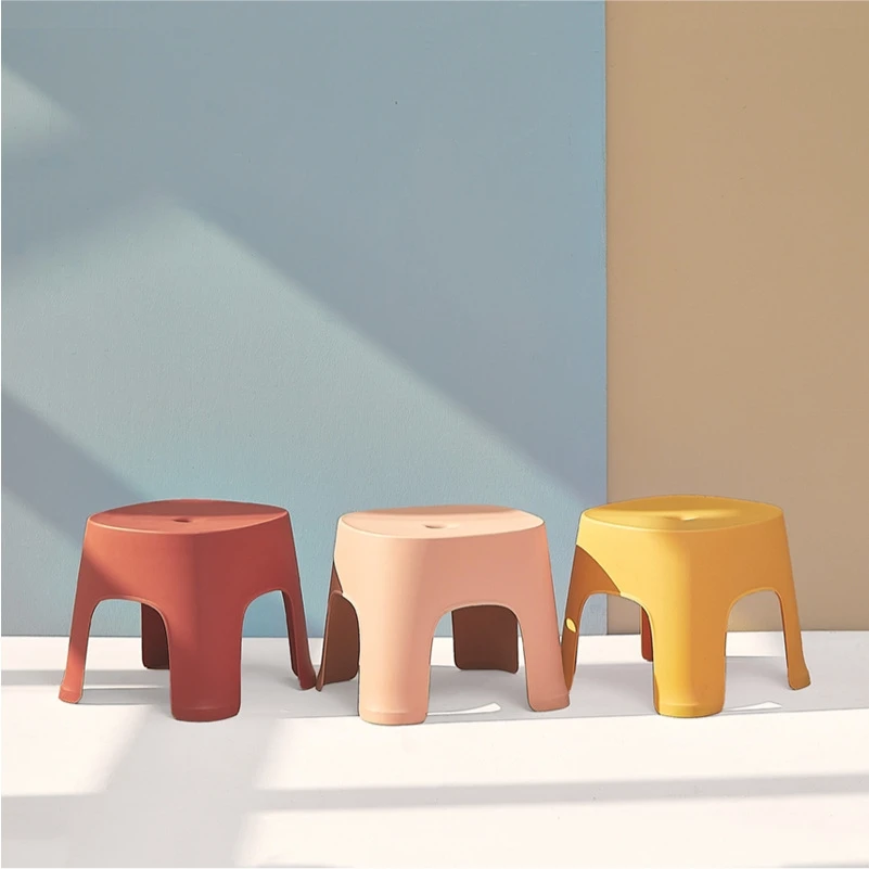 

Household Bathroom Plastic Children's Stool Thickened Anti-slip Shoe Changing Stool Kid's Stepping Bench Stable Bedside Stools