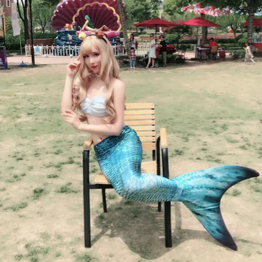 Женский купальный костюм с хвостом русалки милый для взрослых косплея и