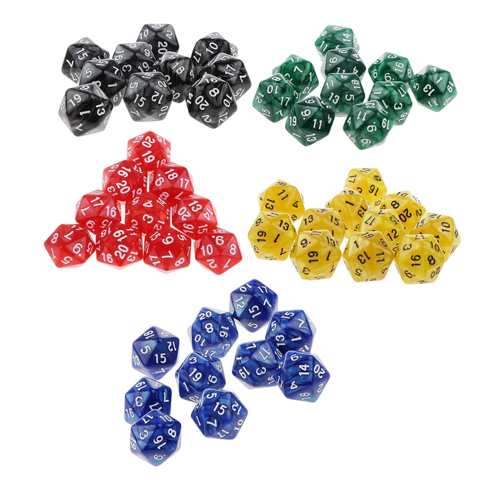 Набор Игральных кубиков 50 шт. D20 игра D & ррг вечерние Клубные аксессуары для