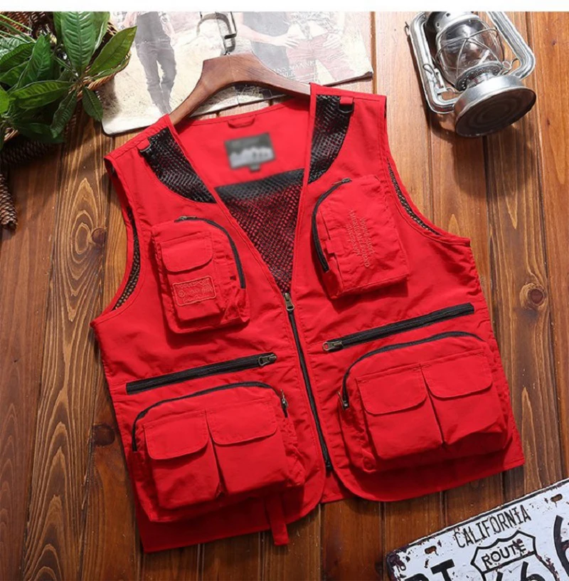 

Fishing Vests Quick Dry Breathable Multi Pockets Mesh Vest Sleeveless Waistcoat Unloading Photography Hiking Vest Fish VestM-8XL